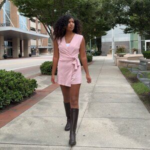 Pink Bow Romper